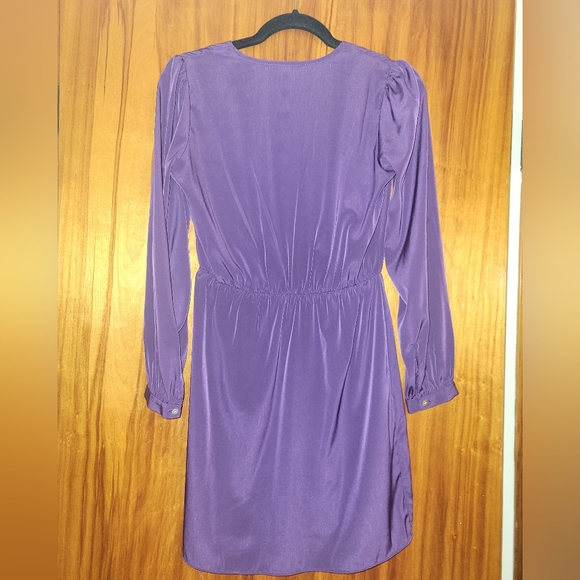 Plum Faux Women's Wrap Dress - Picture 2 of 5